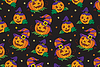 Seamless pattern of Halloween with Cute Pumpkins