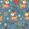 Vector clipart: Seamless pattern christmas deers blue