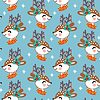 Seamless pattern christmas deers heads background
