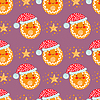 Christmas seamless pattern ginger man heads | Stock Vector Graphics