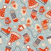 Seamless pattern Christmas elements background blue