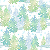 Photo 300 DPI: Seamless pattern Christmas tree winter forest