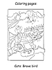 Cute kitten sleeping on tree branch kids coloring