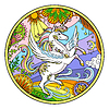 Unicorn with wings circle