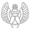 Vector clipart: Beautiful scarab beetle coloring template