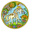 Summer unicorn ornamental color round