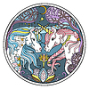 Two unicorn ornamental color round