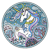 Winter unicorn ornamental color round