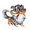 Lindo personaje de perro pastor de Shetland dibujos animados divertidos | Ilustración