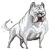 Lindo personaje de perro dogo argentino dibujos animados divertidos | Ilustración