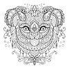 Koala head adult antistress coloring page