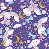 Vector clipart: Seamless magic pattern blue background