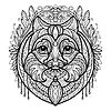 Coloring book page pomeranian dog
