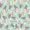 Vector clipart: Seamless pattern trendy exotic toucan birds