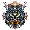 Abstract head of siberian husky dog