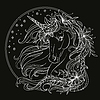 Vector clipart: coloring magic unicorn white 10
