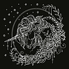 Vector clipart: coloring magic unicorn white 