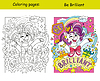 Vector clipart: Cute unicorn with gifts coloring and template
