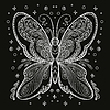 Vector clipart: coloring butterfly white