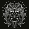 Vector clipart: coloring lion head white