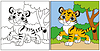 Färbung für Kinder süßes Tigerjunges | Stock Vektrografik