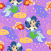 Vector clipart: Seamless pattern with mermaid on seabed