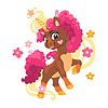 Cute cartoon character happy unicorn 