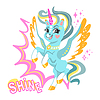 Cute cartoon character happy unicorn 