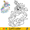 Cartoon unicorn kids coloring book page 10