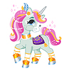 Vector clipart: Cute cartoon character unicorn in jewels