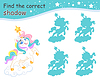 Find correct shadow magic happy unicorn turquoise