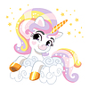 Vector clipart: Cute cartoon character unicorn in foam