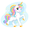 Vector clipart: Cute cartoon happy character unicorn