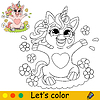 Floral cartoon cute baby unicorn kids coloring