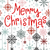 Vector clipart: Seamless pattern with lettering Merry Christmas