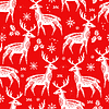Seamless pattern with Christmas deers on red | Stock Vector Graphics