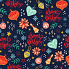 Vector clipart: Winter holiday seamless pattern with Christmas