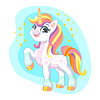 Vector clipart: Cartoon unicorn with ma