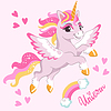 Vector clipart: Cute unicorn with wings