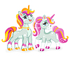 Vector clipart: Cute cartoon unicorn friends