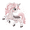 Vector clipart: Cute cartoon gray unicorn