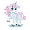 Vector clipart: Cute cartoon winter unicorn