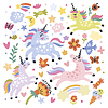 Vector clipart: Happy unicorns set