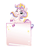 Vector clipart: Empty banner cute unicorn