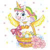 Vector clipart: Funny cartoon Easter unicorn