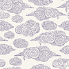 Vector clipart: Vintage drawing clouds seamless pattern
