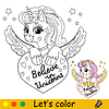 Lets color unicorn with heart coloring