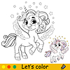 Winged unicorn coloring pages for kids