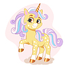 Vector clipart: Cute yellow unicorn
