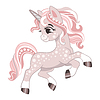 Vector clipart: Cute pink unicorn